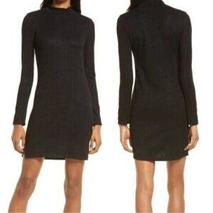NEW BB Dakota Black Long Sleeve Mini Dress Size XS Talking Body Ribbed
